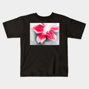 Pink and Red Tulip Watercolor Painting Kids T-Shirt